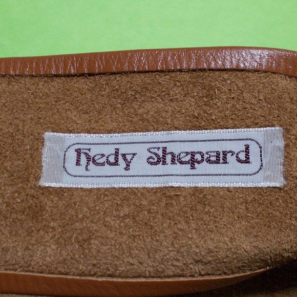 ART Vintage 90\'s HEDY SHEPARD Buttery Soft Leather Belt with Ceramic Buckle EUC main image 4